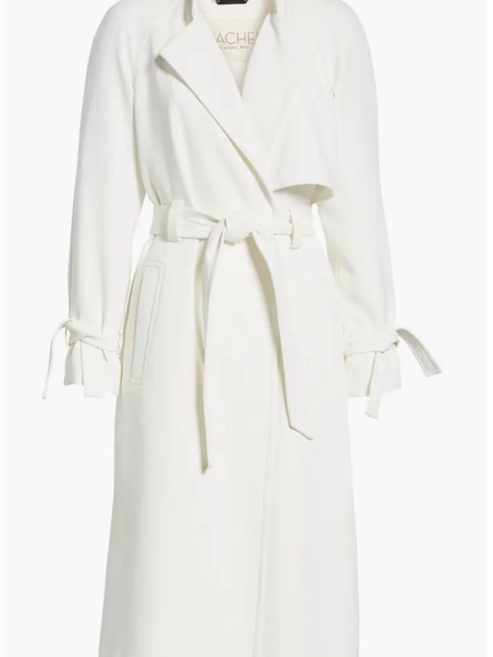 Rachel Roy Luxe Crepe Trench- Ivory White-NWT- Size 1X